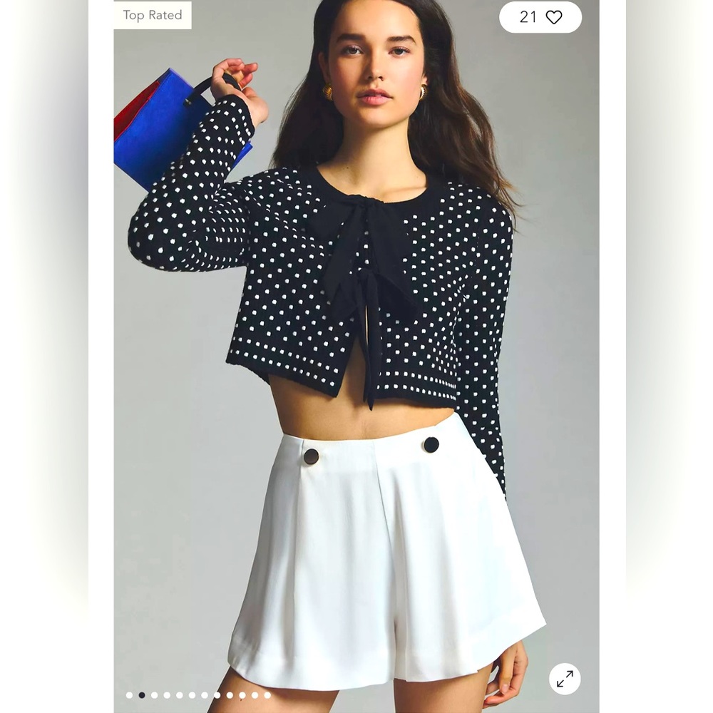 MAEVE Anthropologie Shine Sailor Shorts - white size 10